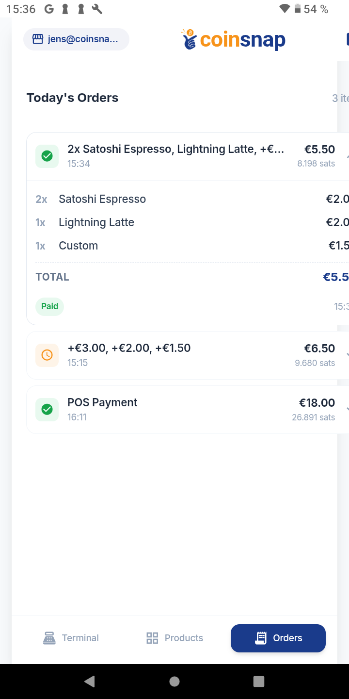 Orders overview